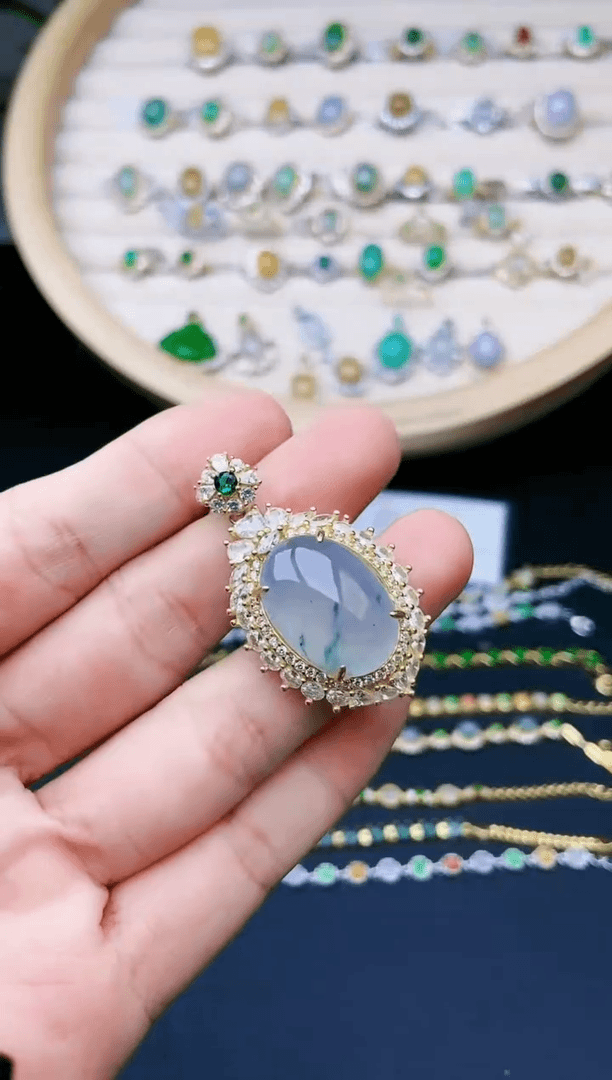 【闪购商品】翡翠颈饰银S925镶嵌15151