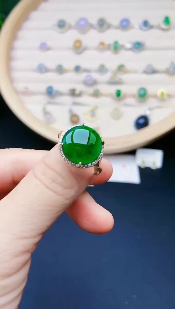 【闪购商品】翡翠戒指银S925镶嵌111111