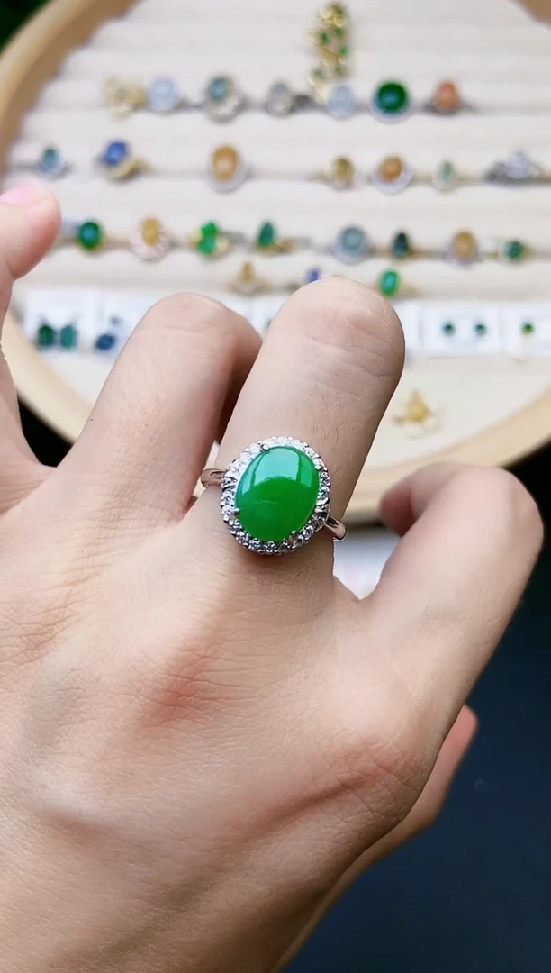 【闪购商品】翡翠戒指银S925镶嵌151551