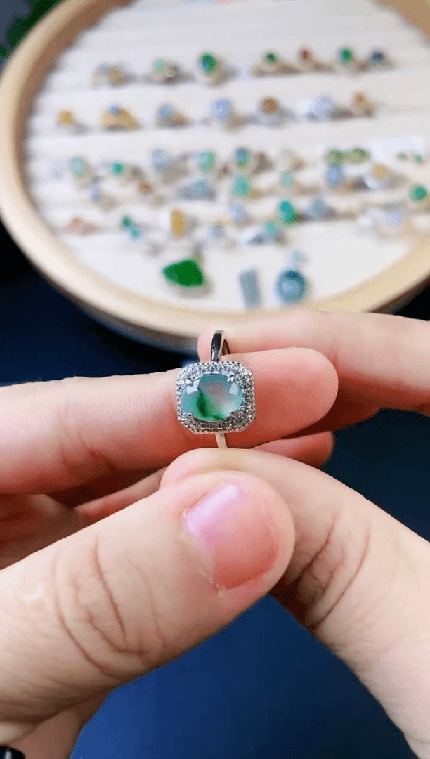 【闪购商品】翡翠戒指银S925镶嵌51151