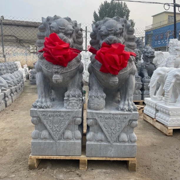 青石狮子雕塑门口摆件狮子