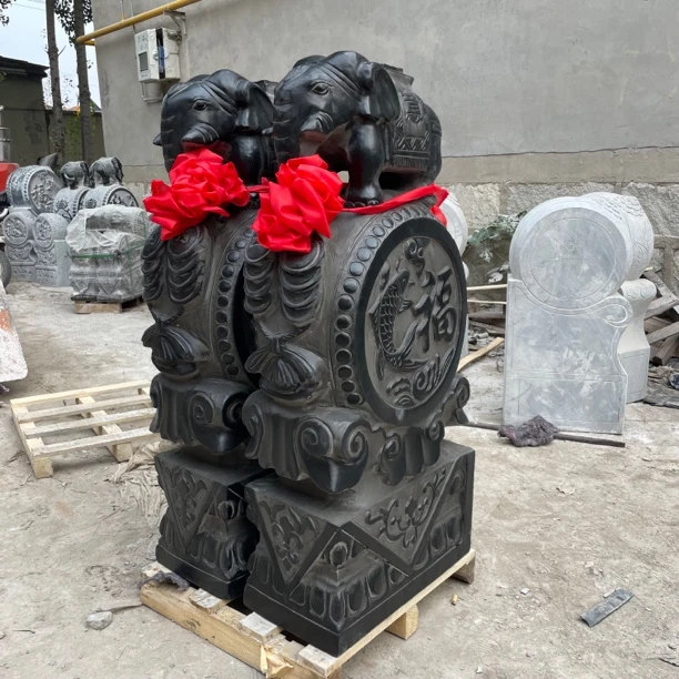 青石仿古门墩，做旧门鼓石，门当户对