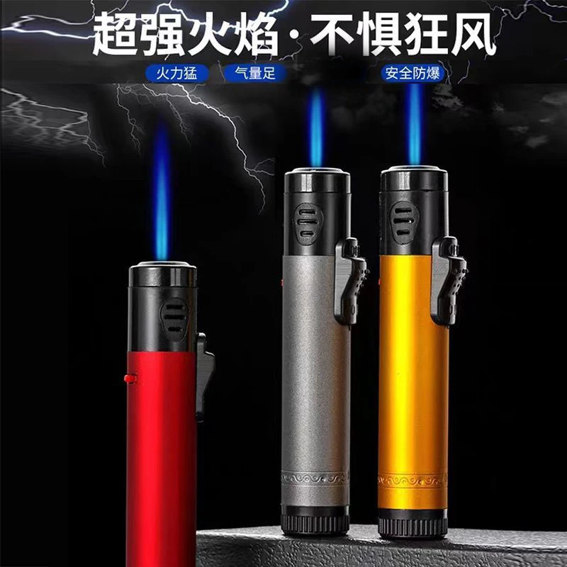 10支装笔式圆形金属加厚直冲防风打火机可充气个性定做订制印字