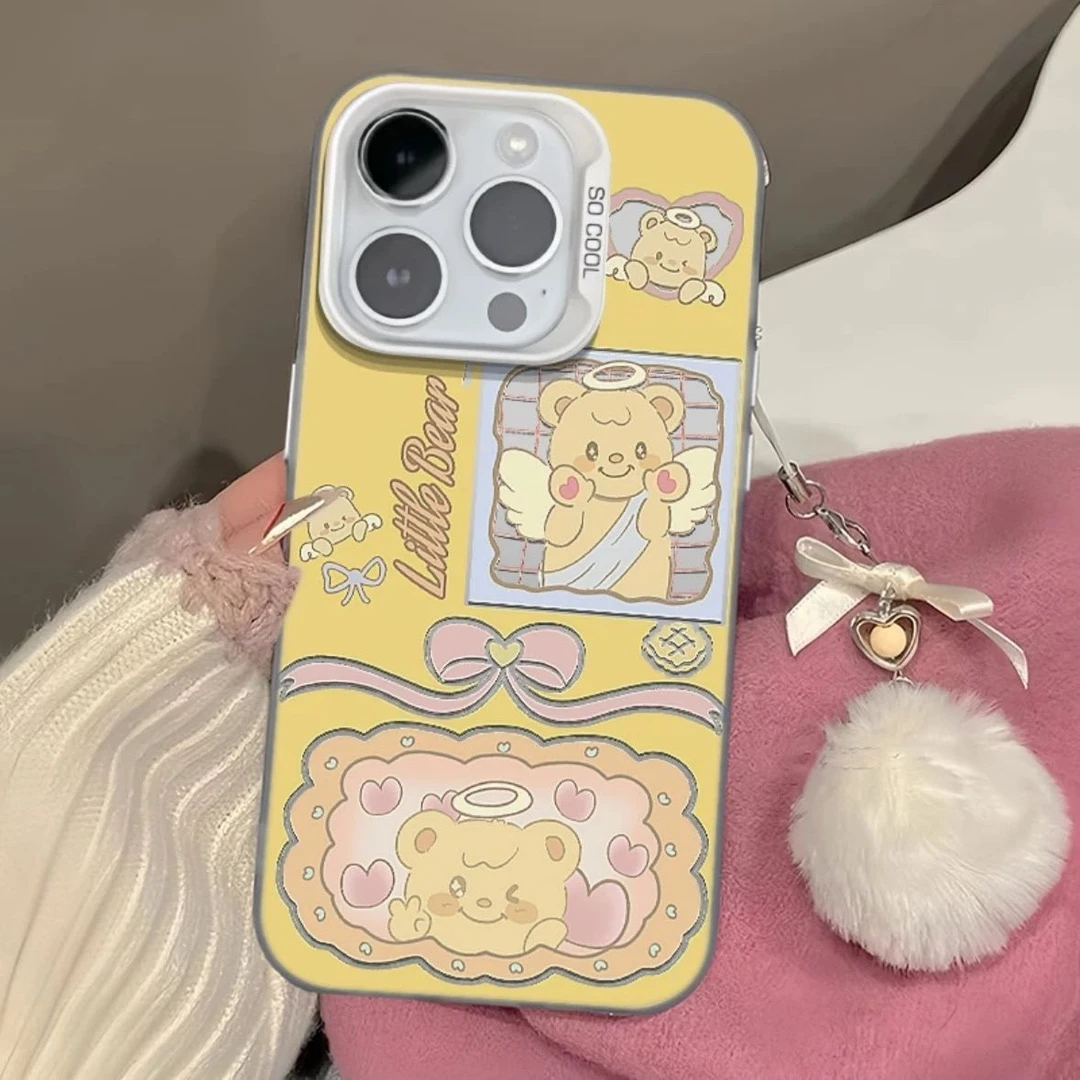 ins天使黄油小熊苹果15/14/13promax手机壳12/11pro软壳xr/xs全包