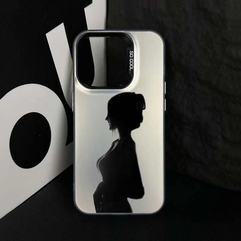 原创侧身美女适用苹果15手机壳iPhone14/13/12PROMAX防摔小众简约