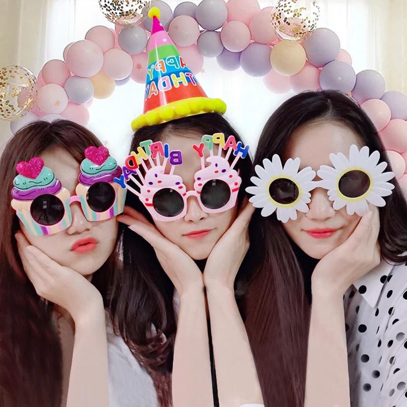 网红ins生日眼镜布置聚会搞怪拍照装扮道具成人儿童卡通派对眼镜