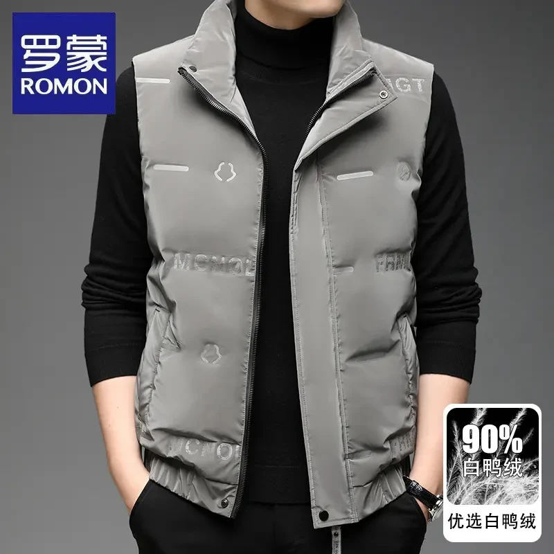 罗蒙2024年秋冬季新款男士休闲羽绒马甲薄款羽绒服背心冬装外套潮