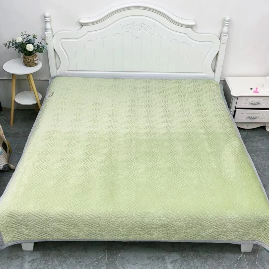 2×2.3米素色婴儿绒 纯色防滑夹棉床盖《牛油果绿色》
