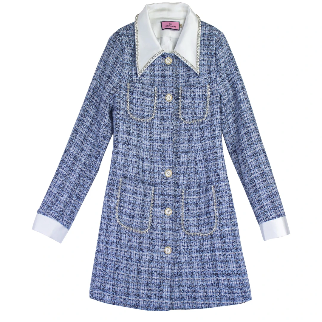 2025春夏新款外套风衣时尚小香风格子-7738