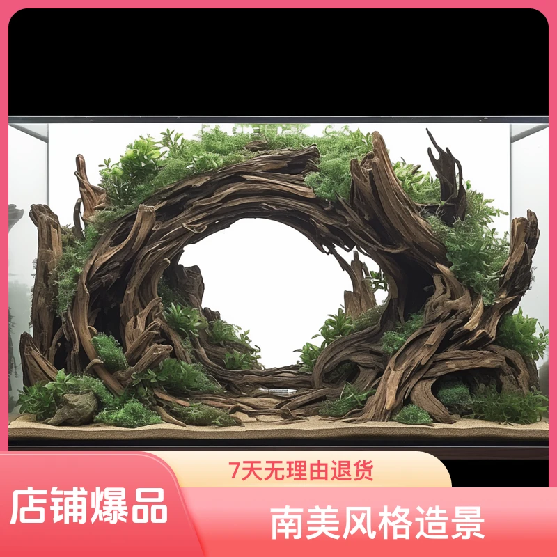 30缸骨架天然沉木水族草缸南美风格造景