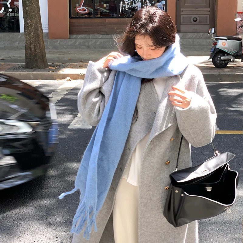 羊毛双面大衣女2024新款高级感长款呢子秋冬季外套