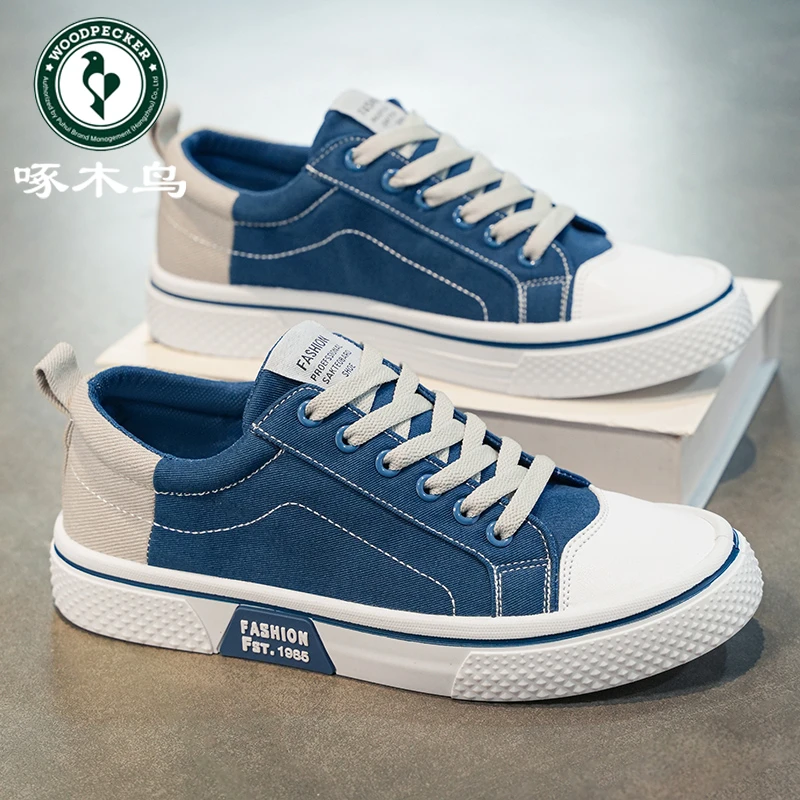 啄木鸟男鞋潮流百搭帆布鞋透气运动休闲鞋子男款时尚轻便软底板鞋