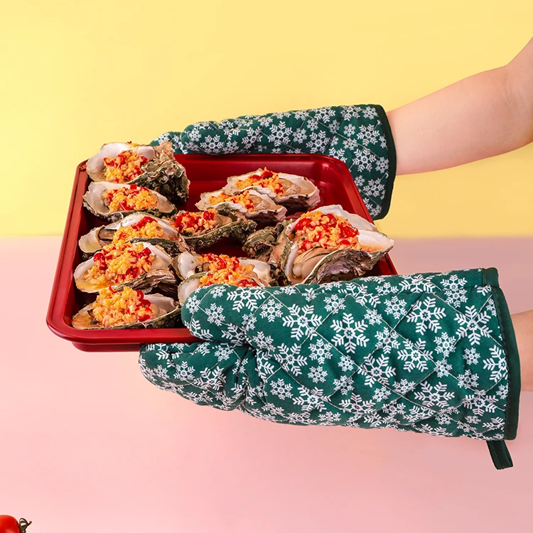 【精铸】微波炉烤箱隔热手套耐高温防热防烫手套纯棉加厚