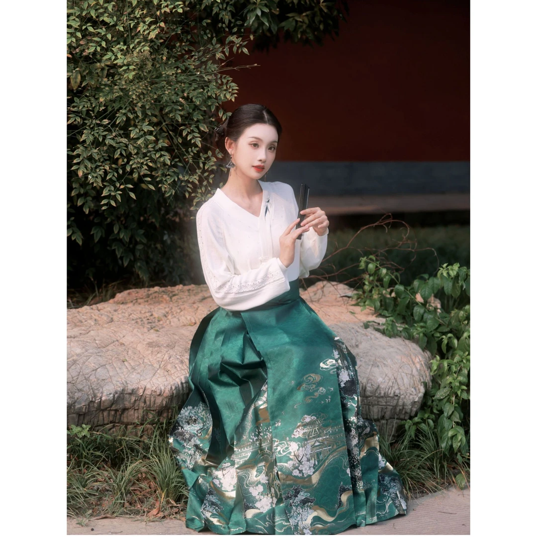 钟灵记  中秋钜惠 —【琼楼阙】古风日常传统汉元素春夏百搭马面套装
