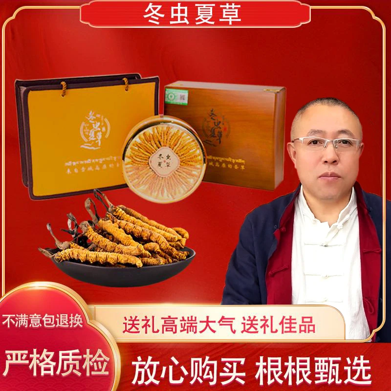 【白山农夫】冬虫夏草30/63/100/300根高端礼盒装干嚼送礼滋补佳品