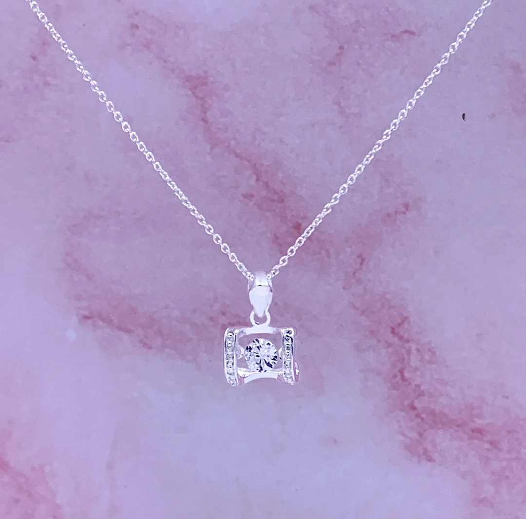 坠链均足银 45厘米o字链9999项链+灵动小蛮腰吊坠素款精美气质