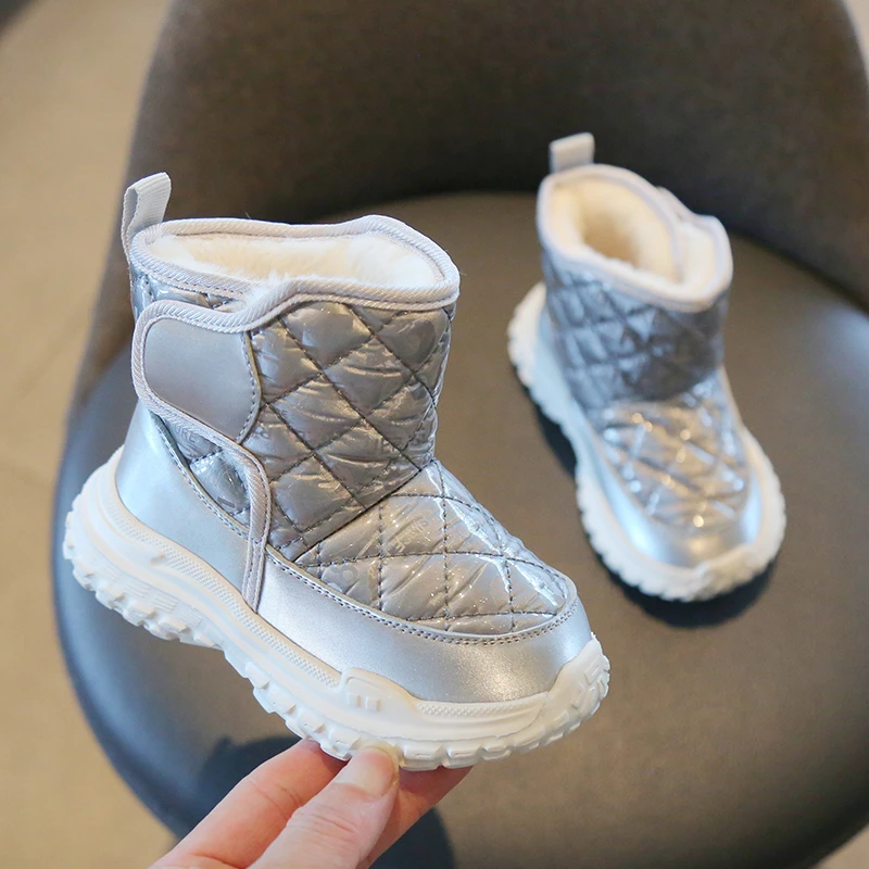 冬季款加绒保暖雪地靴大棉防滑宝宝鞋童鞋1-4岁中小童男女宝靴子