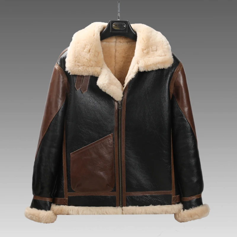 品质皮毛一体男款加厚冬季休闲外套真皮真毛时尚夹克冬季保暖