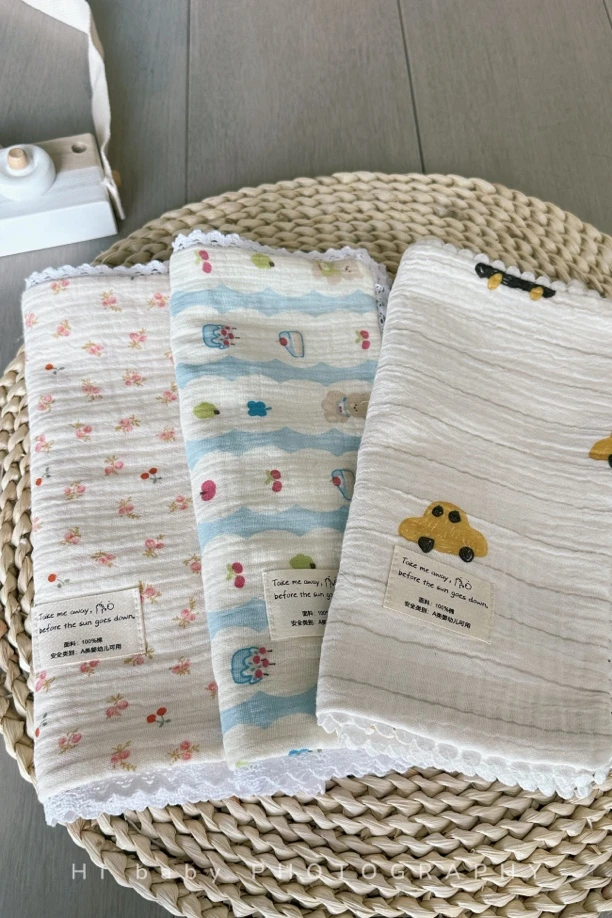 Bear家 A类纯棉皱皱纱六层纱婴幼儿全棉午休推车毯