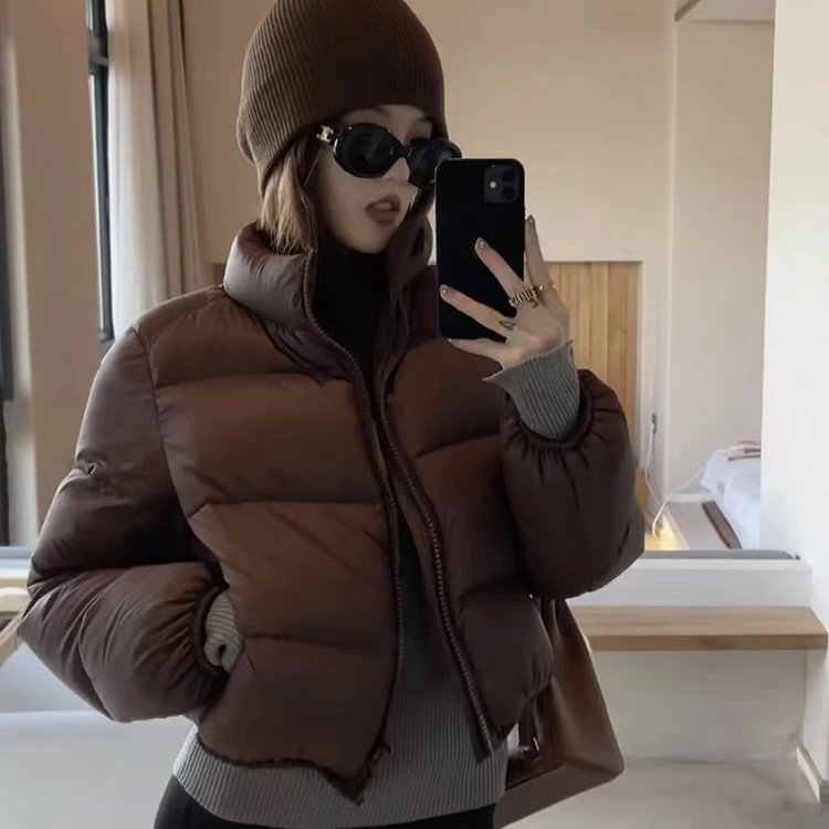 冬季羽绒棉服女短款小个子外套美式棉衣复古高级感棉袄炸街棒球服