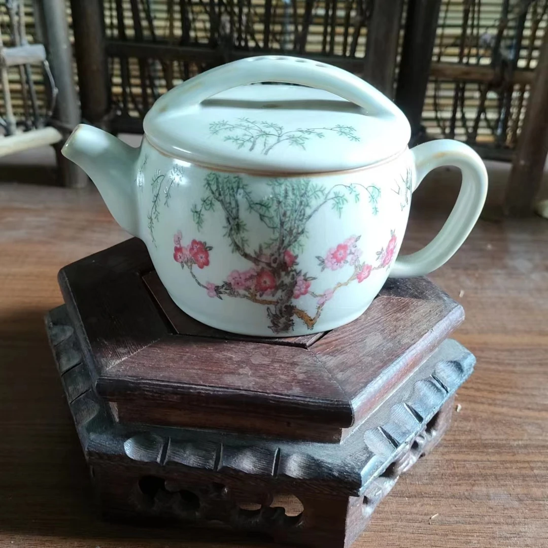 中式家用功夫茶具汝窑精美古汝喜上眉梢汉瓦壶茶壶泡茶壶一壶两杯