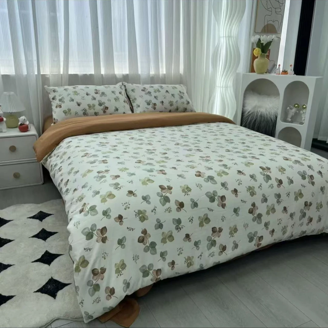 【董事长专属】双层纱超柔亲肤四件套-叶子