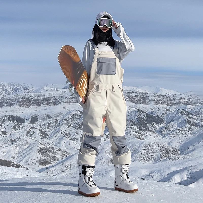 雪怡派单板背带滑雪裤防风防水宽松滑雪服连体男女户外滑雪装备