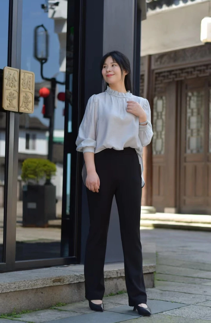 原创设计.赫本黑裤子显瘦QJ-2324005