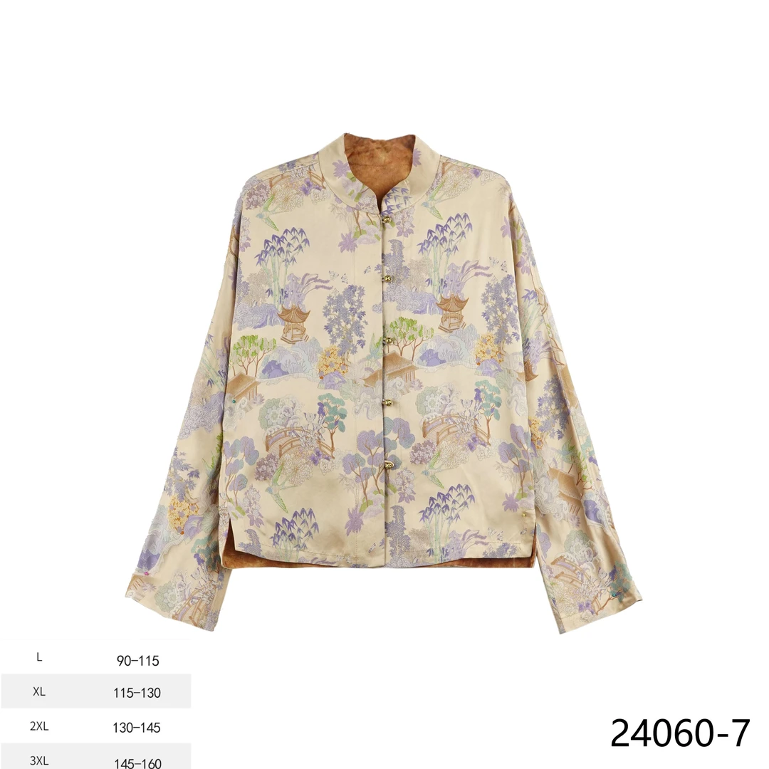 七七 2025新款国风世外桃源新中式宽松短外套24060-7