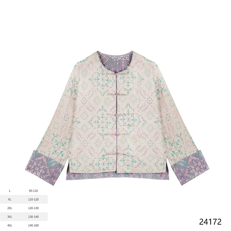 七七 2025新款花藤摇曳双面穿宋锦新中式时尚外套 24172-2