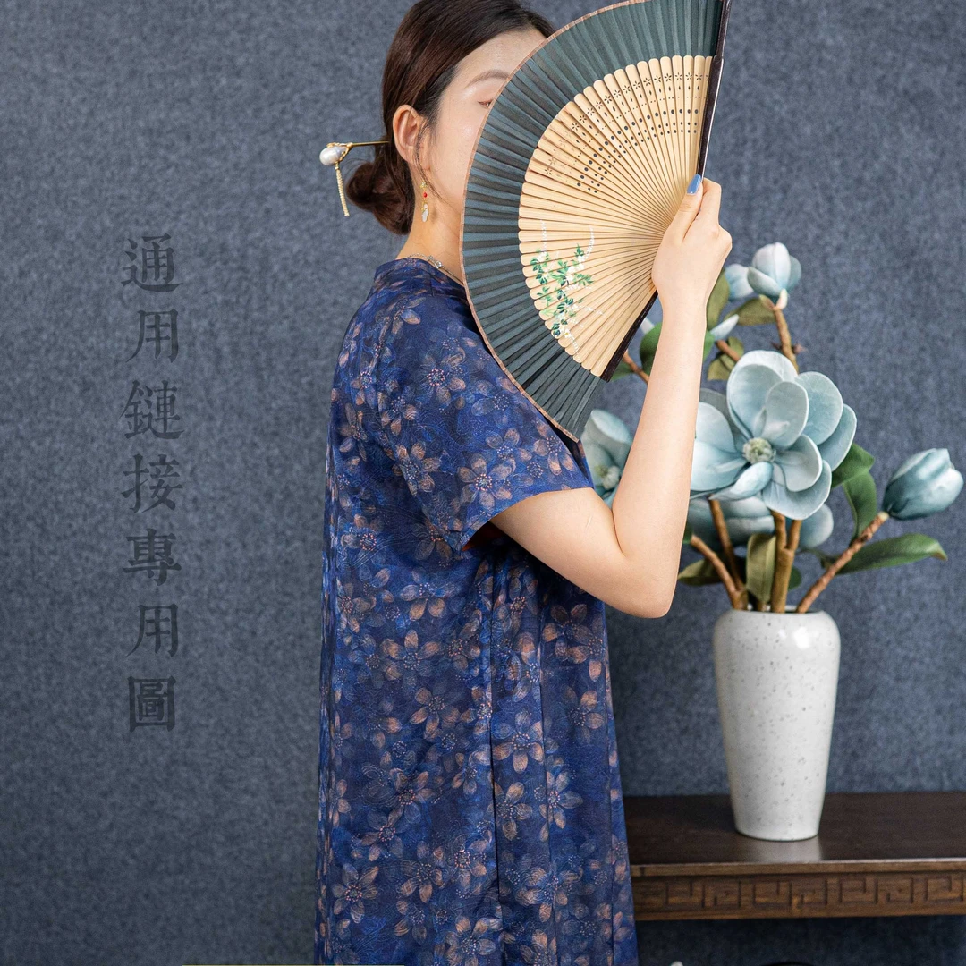 WLL （179-339）2025春夏新款气质国风通用香云纱半袖连衣裙12345