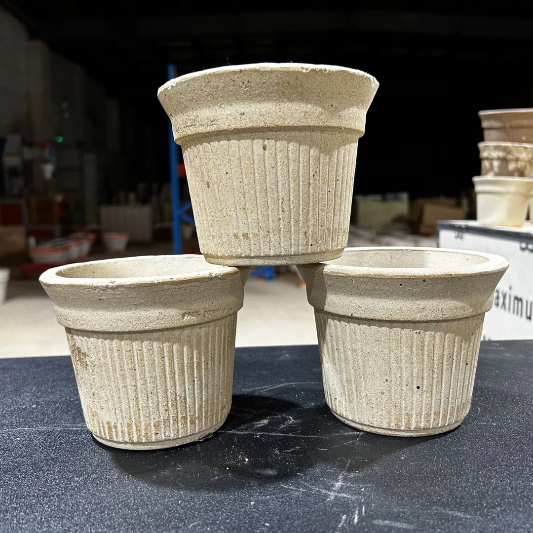 布蕾杯13白陶三件套花盆