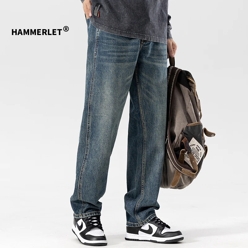 牛仔裤男百搭长裤潮牌宽松直筒水洗男士休闲裤子秋冬季新款2023