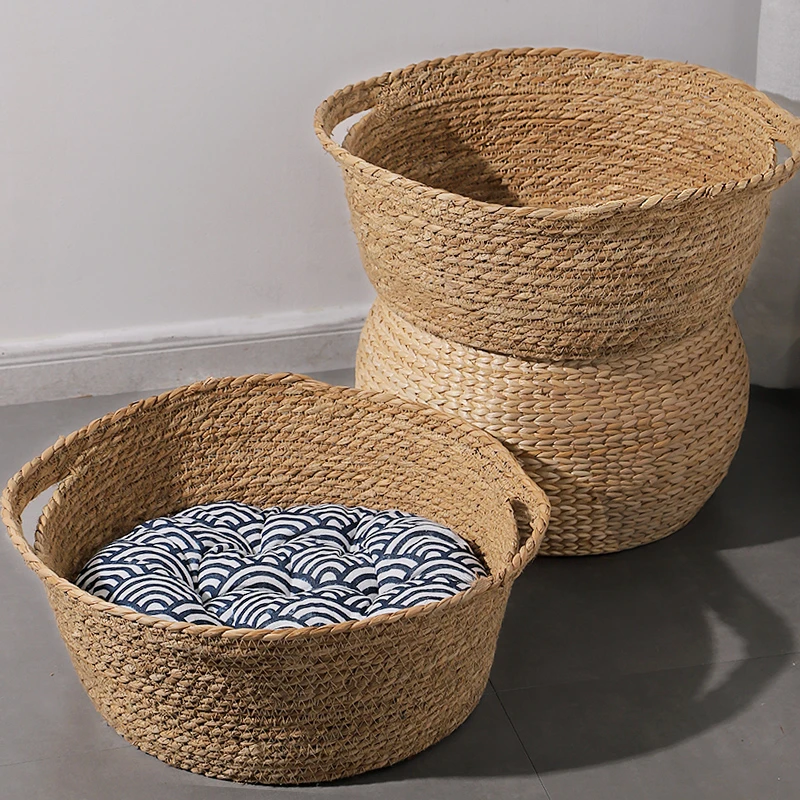 网红藤编猫窝四季通用蒲垫子猫抓板夏季宠物狗狗窝睡觉床猫咪用品