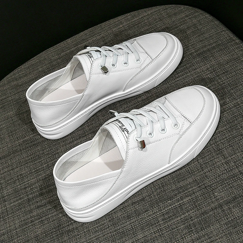 头层牛皮小白鞋子女夏一脚蹬单鞋2025新款春秋平底运动休闲板鞋女