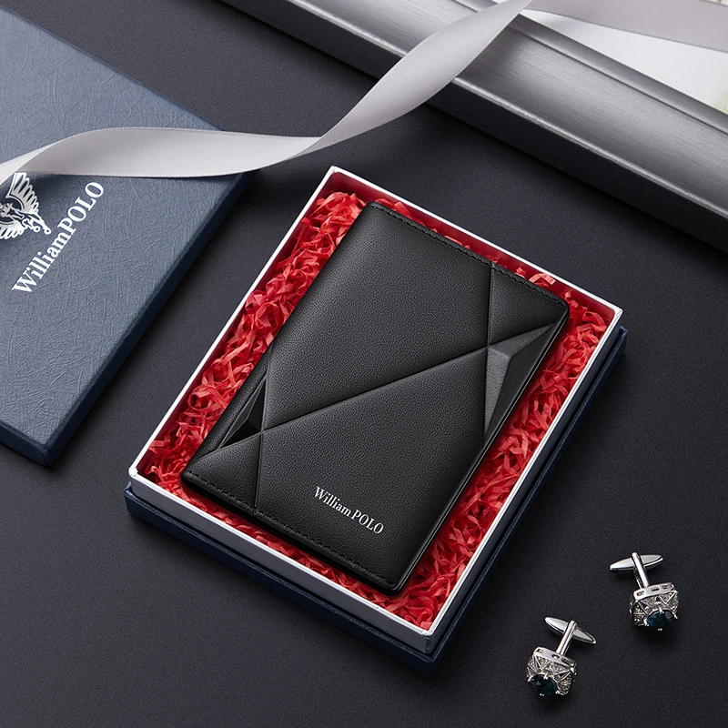 保罗卡包男士真皮超薄小巧高档防消磁男式潮卡夹证件包驾驶证皮套