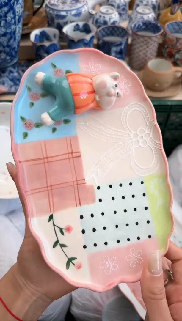 【闪购商品】瓷片兔小姐爬爬兔餐盘