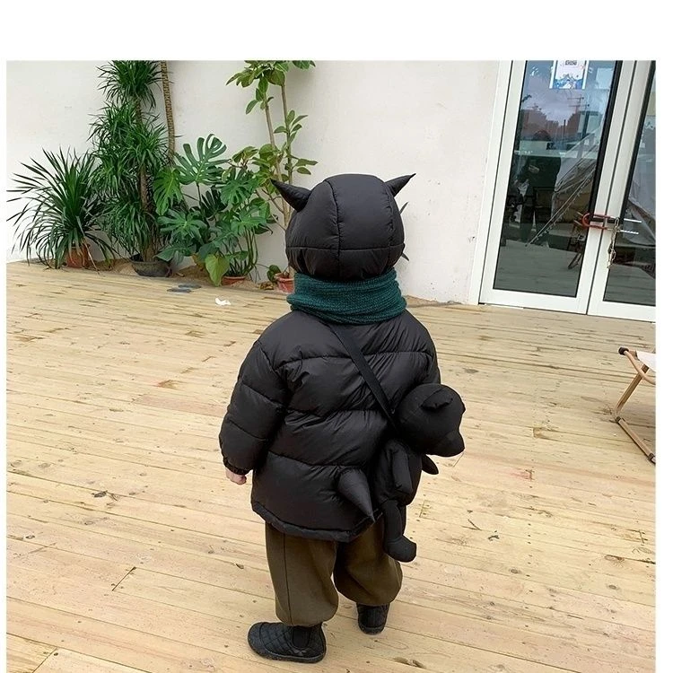 童装冬装新款男童小恶魔羽绒服儿童加厚外套宝宝保暖衣