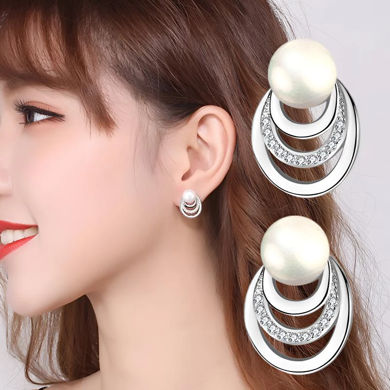 铜合金仿珍珠耳饰  多层耳钉高级时尚新款爆款高级感小众法式耳钉