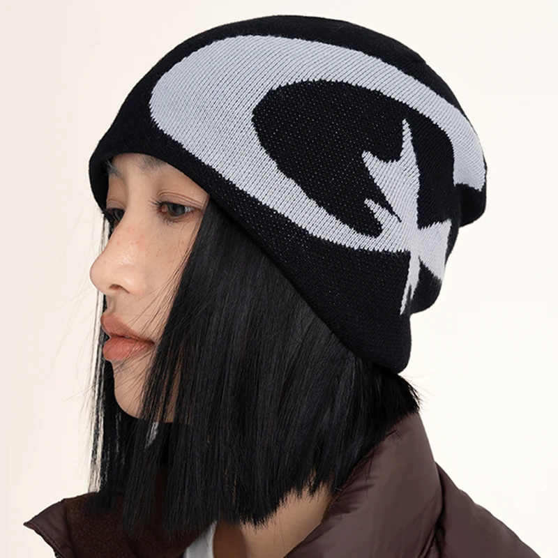CONTRAFIEND针织百搭帽子情侣秋冬冷帽保暖帽子时尚户外休闲女士