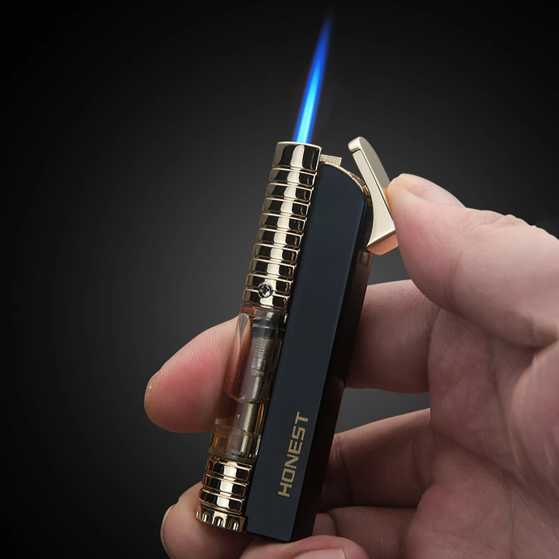 直冲打火机防风充气创意个性可视透明点烟器送男友礼品点香点艾等