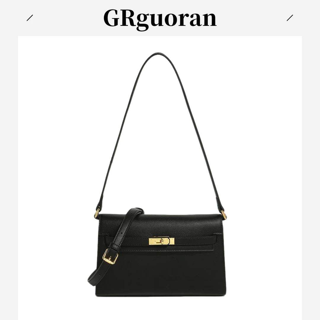 【1凯黑】轻奢时尚百搭女士黑色腋下单肩斜跨包