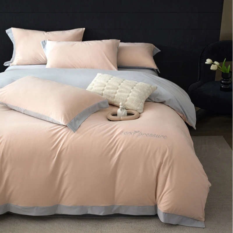 简约纯色秋冬保暖加厚四件套羽零绒轻盈不压身家纺床上用品床单款