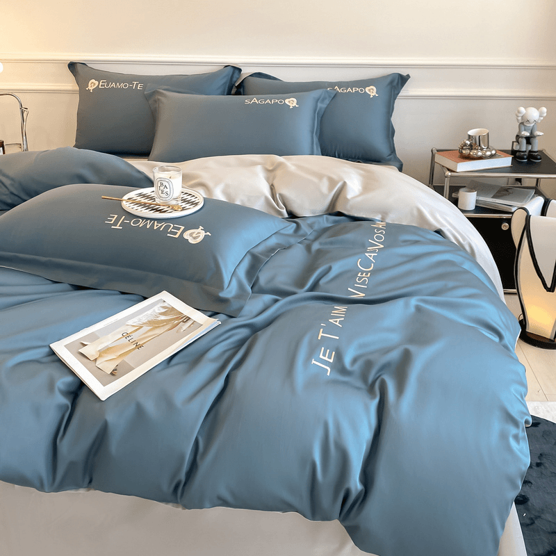 轻奢高级感长绒棉床上四件套全棉纯棉100支床单被套高档床品床笠4