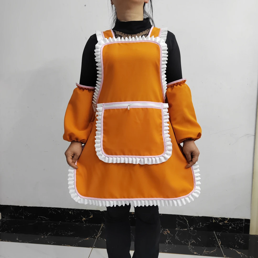 贵州新款花边火爆围裙厨房上班家用时尚自产自销交叉背带可调节式
