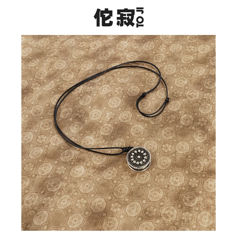 非金属布艺项链 古银色铜鼓项链AEN3Z999