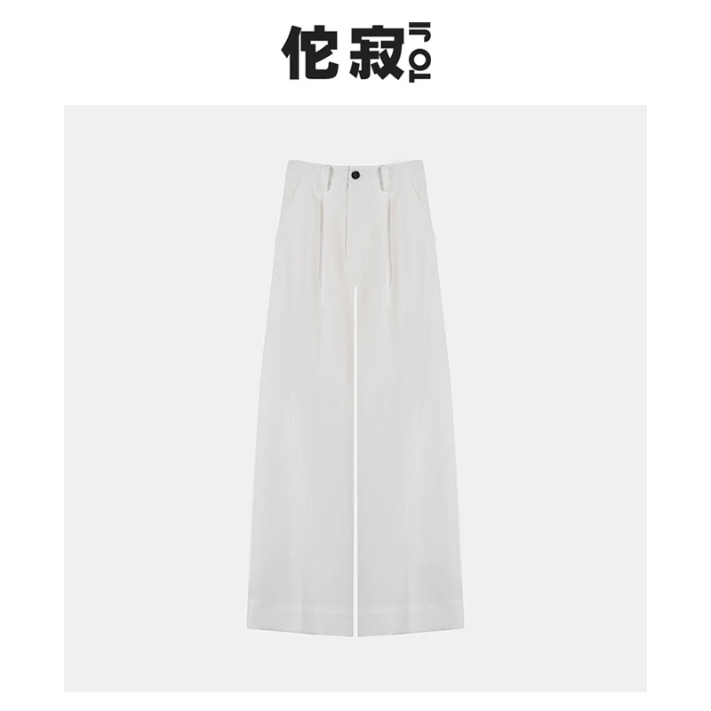 佗寂【进口弹力裤】时尚百搭日常休闲裤纯色宽松通勤直筒裤ZXN1K274
