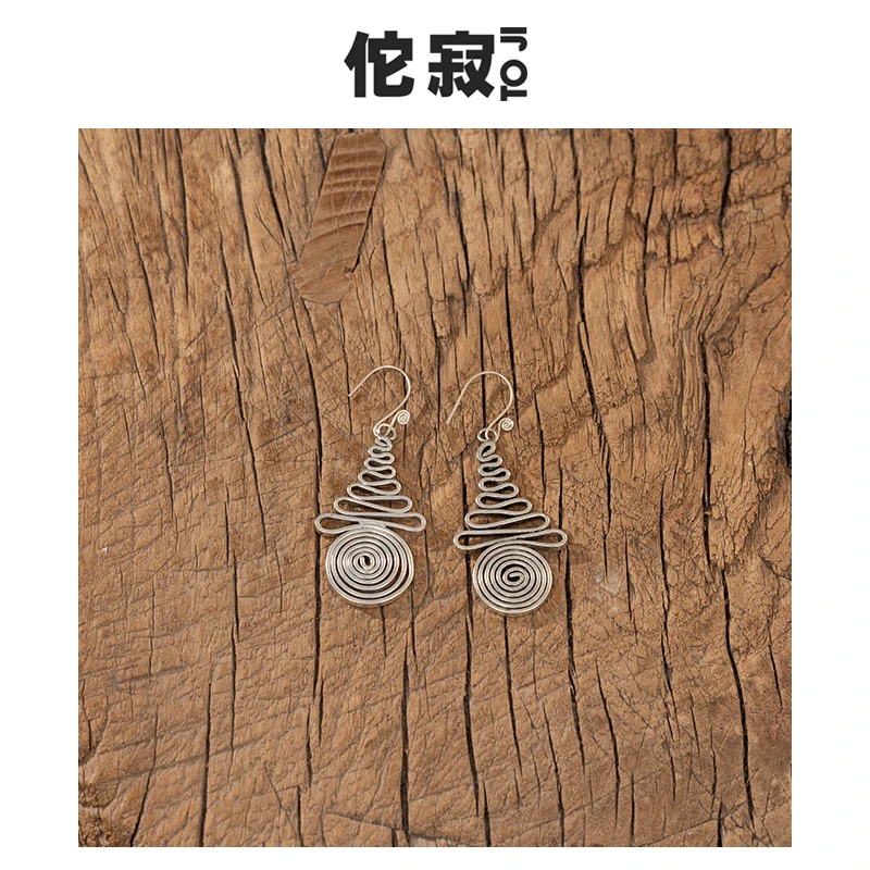 钛钢耳饰 【钛钢】佗寂时尚气质简约纯手工民族风耳环TLM3Z640