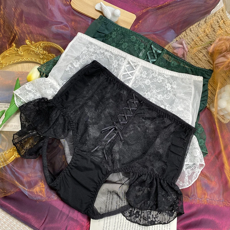 语萱娜【130-230斤】大码内裤女性感薄款胖妹妹三角裤底裤3条YX122