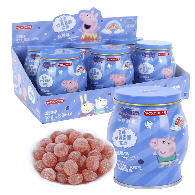 亿智小猪佩奇果汁软糖叶黄素酯蓝莓味QQ软糖儿童果味糖果零食